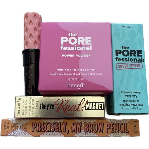 Benefit Makeup Lot Bundle x5 Porefessional They’re Real Roller Lash Brow Pencil - Picture 1 of 1